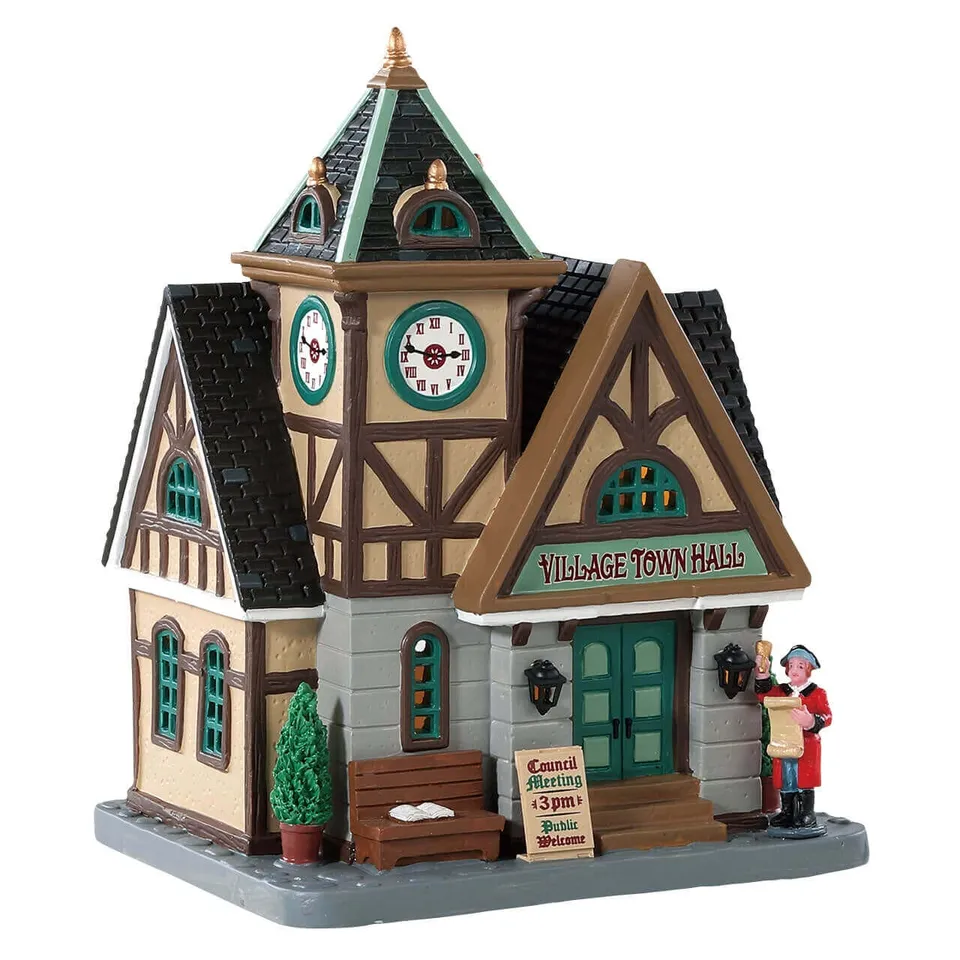 lemax-village-town-hall-mairie-de-village-miniature-lumineuse image 1