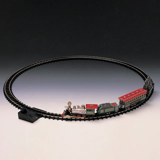 lemax-village-train-w-round-tracks-train-lectrique-avec-rails-ronds-village-mini image 1