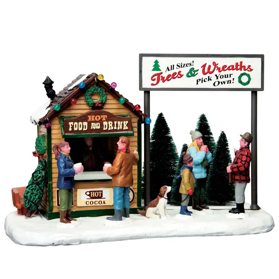 lemax-trees-wreath-lot-lot-sapins-miniatures-et-couronne image 1