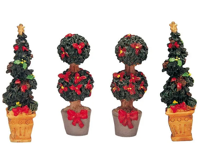 lemax-swirl-shaped-round-christmas-tree-set-2-sapins-miniatures image 1