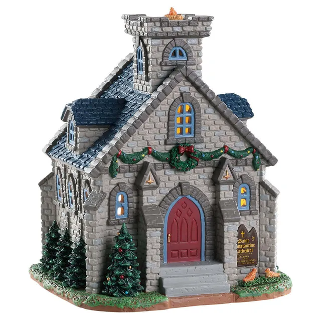 lemax-st-constantine-cathedral-glise-miniature-lumineuse-village-de-no-l image 1