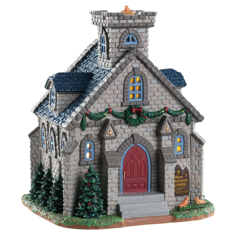lemax-st-constantine-cathedral-glise-miniature-lumineuse-village-de-no-l image 1