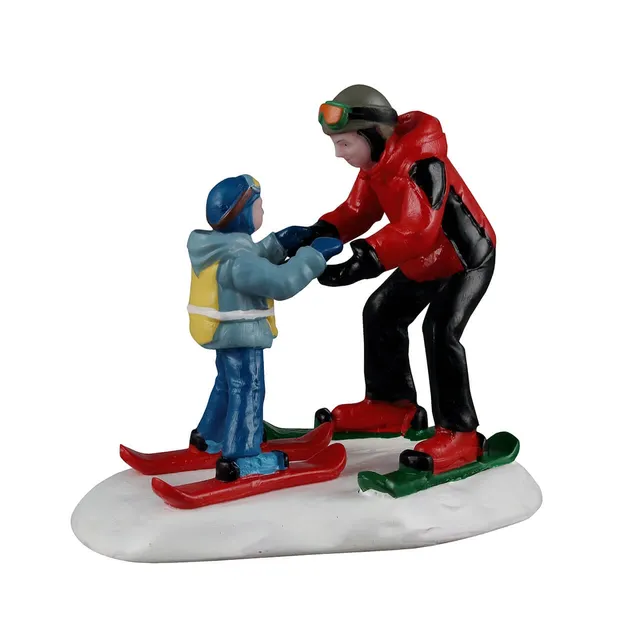 lemax-ski-slope-lesson-figurine-le-on-de-ski-vail-village image 1