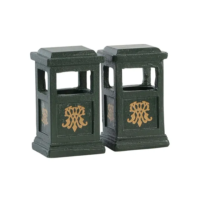 lemax-green-trash-can-accessoire-village-de-no-l image 1