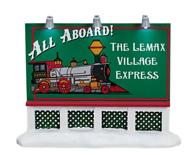 lemax-train-billboard-accessoire-train-village-de-no-l-miniature image 1