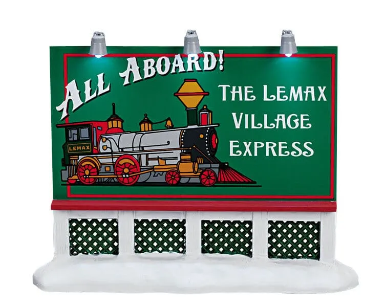 lemax-train-billboard-accessoire-train-village-de-no-l-miniature image 1