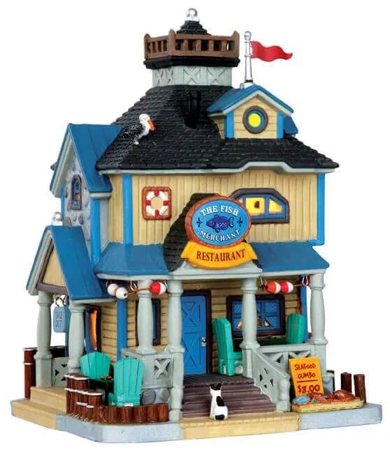 lemax-the-fish-merchant-village-miniature-lumineux image 1