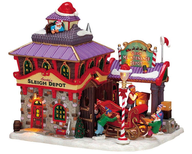 lemax-santa-s-sleigh-maintenance-depot-b-timent-village-de-no-l image 1