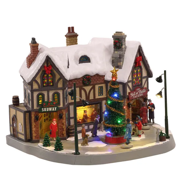 lemax-the-bell-thistle-tavern-maison-de-village-de-no-l-lumineuse-caddington image 1