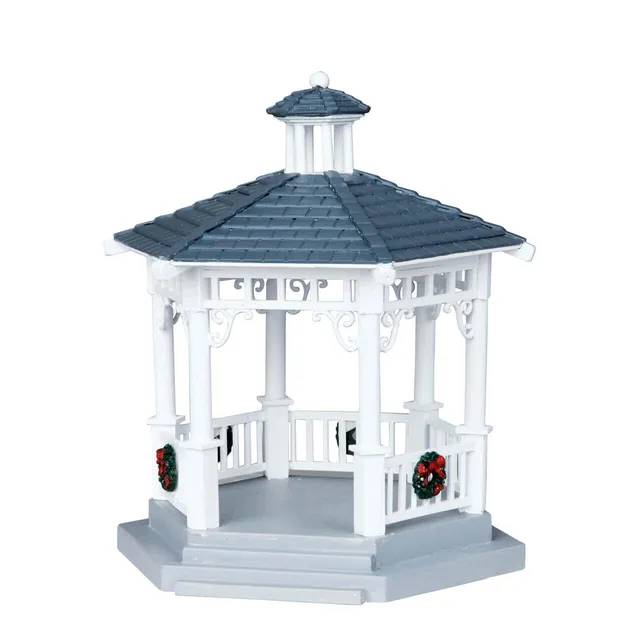 lemax-plastic-gazebo-with-decorations-set-de-6-kiosque-d-cor image 1