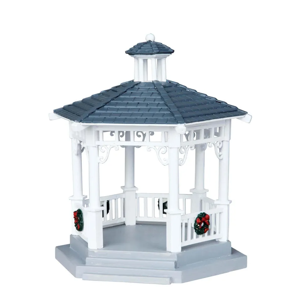 lemax-plastic-gazebo-with-decorations-set-de-6-kiosque-d-cor image 1