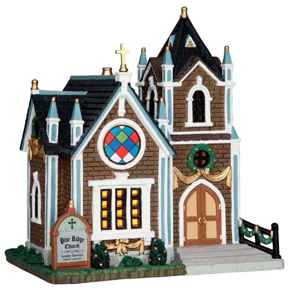 lemax-pine-ridge-church-glise-miniature-lumineuse image 1