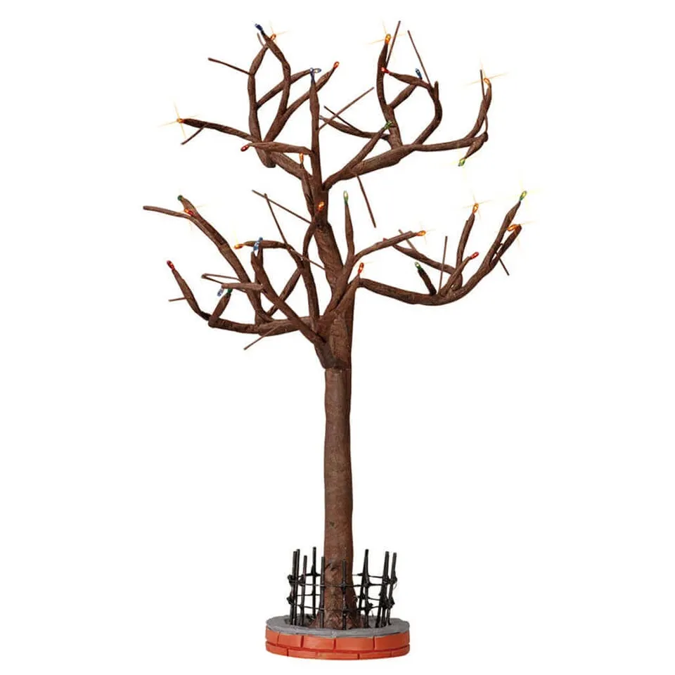 lemax-lighted-hickory-tree-sapin-stable-lumineux image 1