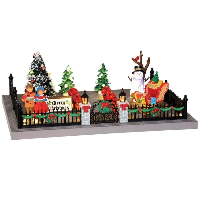lemax-decorated-victorian-front-yard-d-cor-jardin-victorien-miniature image 1