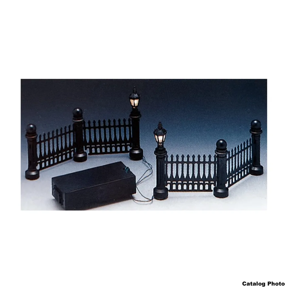lemax-lighted-fence-cl-ture-lumineuse-pour-village-miniature image 1