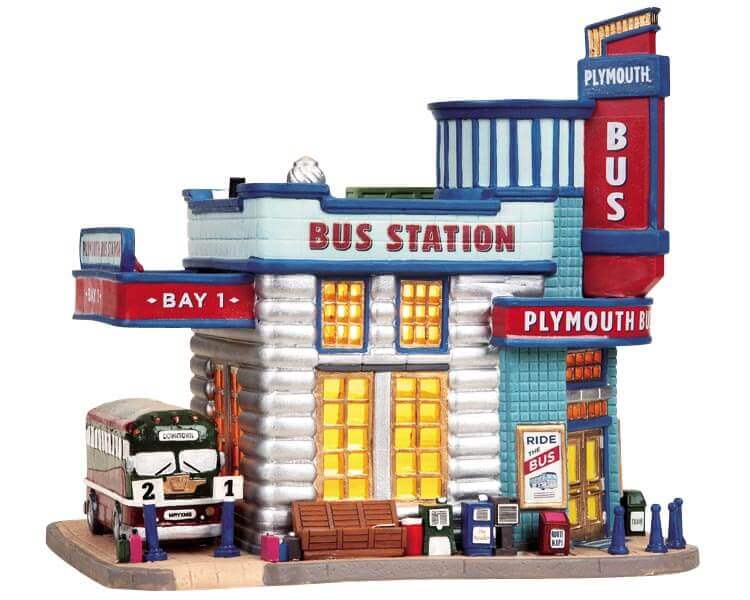 lemax-plymouth-bus-station-gare-routi-re-miniature-lumineuse image 1