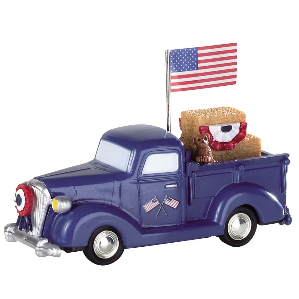 lemax-patriotic-pickup-v-hicule-miniature-village-de-no-l image 1