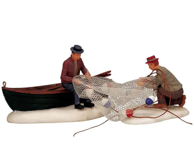 lemax-mending-nets-figurine-miniature-p-cheurs image 1