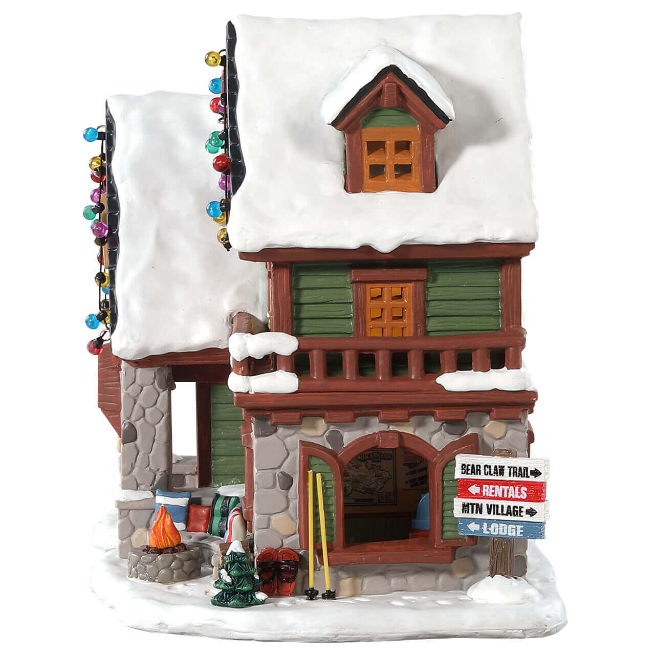 lemax-backwoods-snowshoe-rental-shop-boutique-lumineuse-village-de-no-l image 2