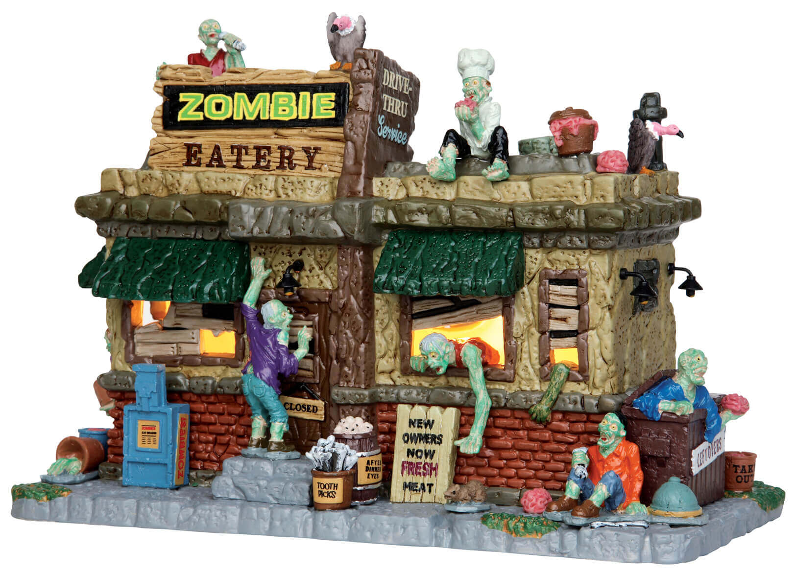lemax-zombie-eatery-b-timent-spooky-town-miniature image 1