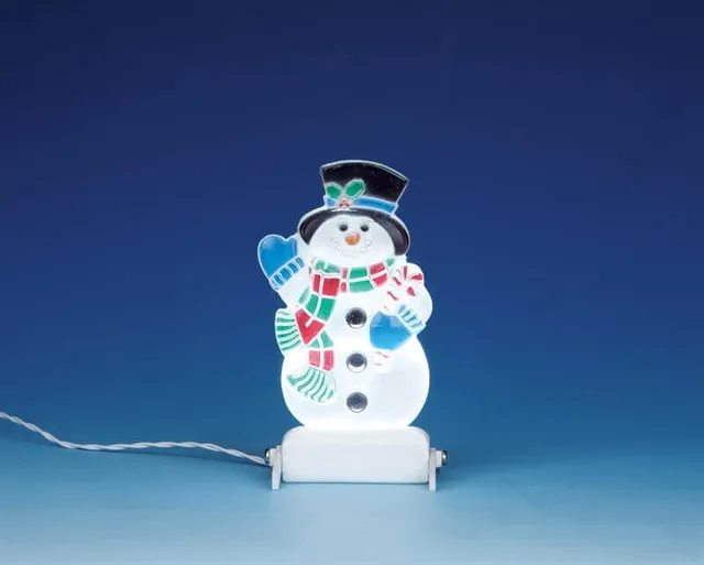 lemax-yard-light-snowman-lampadaire-bonhomme-de-neige-lumineux image 1