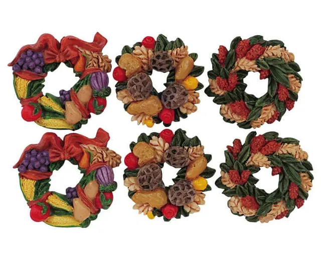 lemax-autumn-wreaths-couronnes-d-automne-miniatures-pour-village image 1
