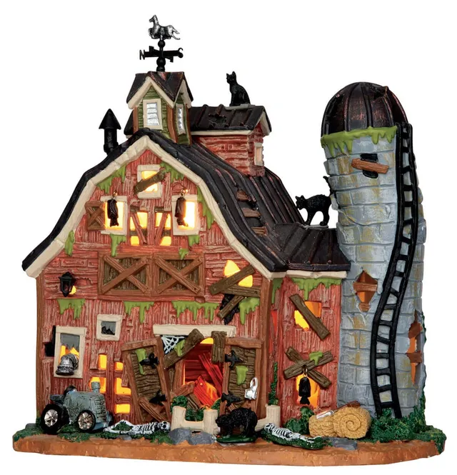 lemax-dilapidated-barn-b-timent-miniature-village-halloween-spooky-town image 1