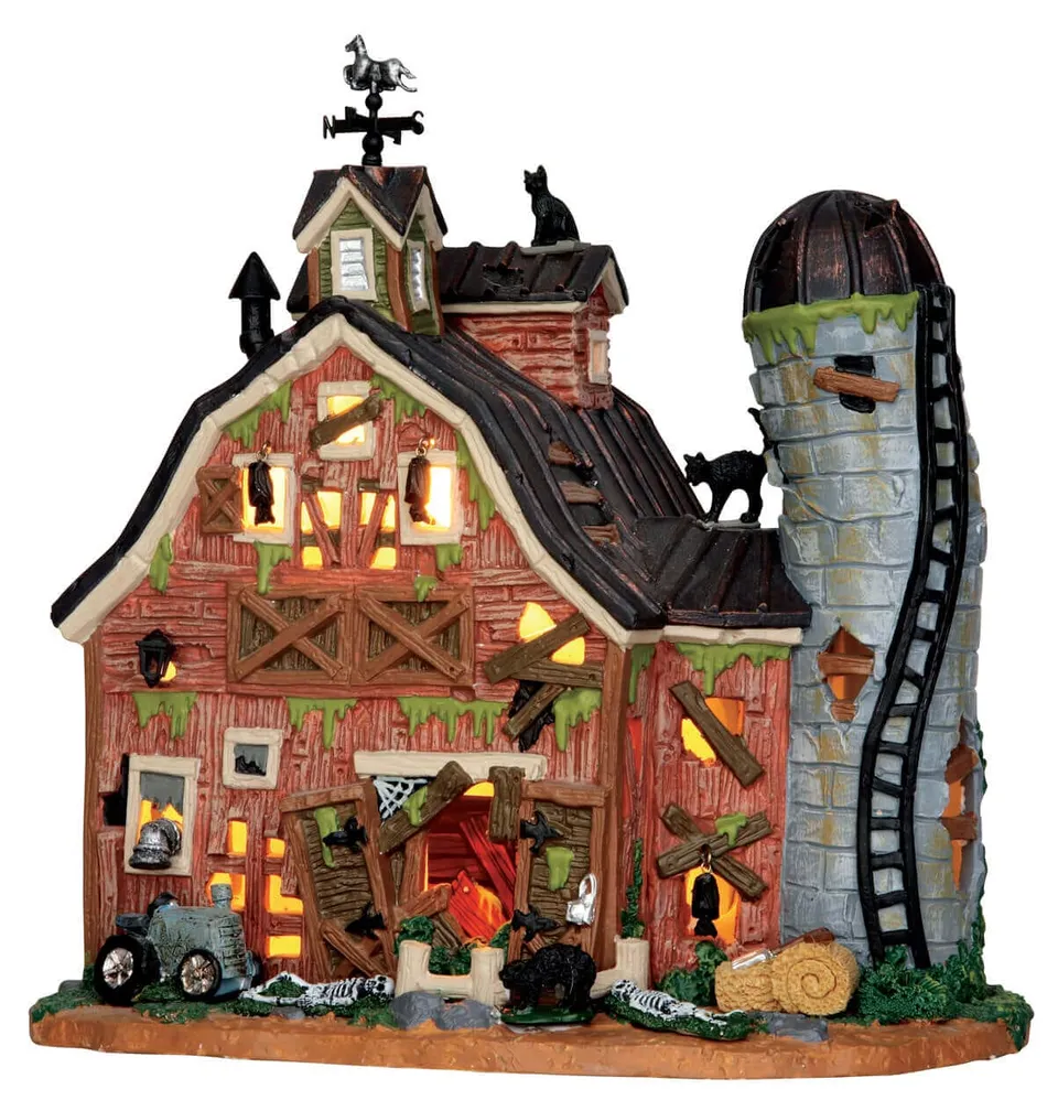lemax-dilapidated-barn-b-timent-miniature-village-halloween-spooky-town image 1