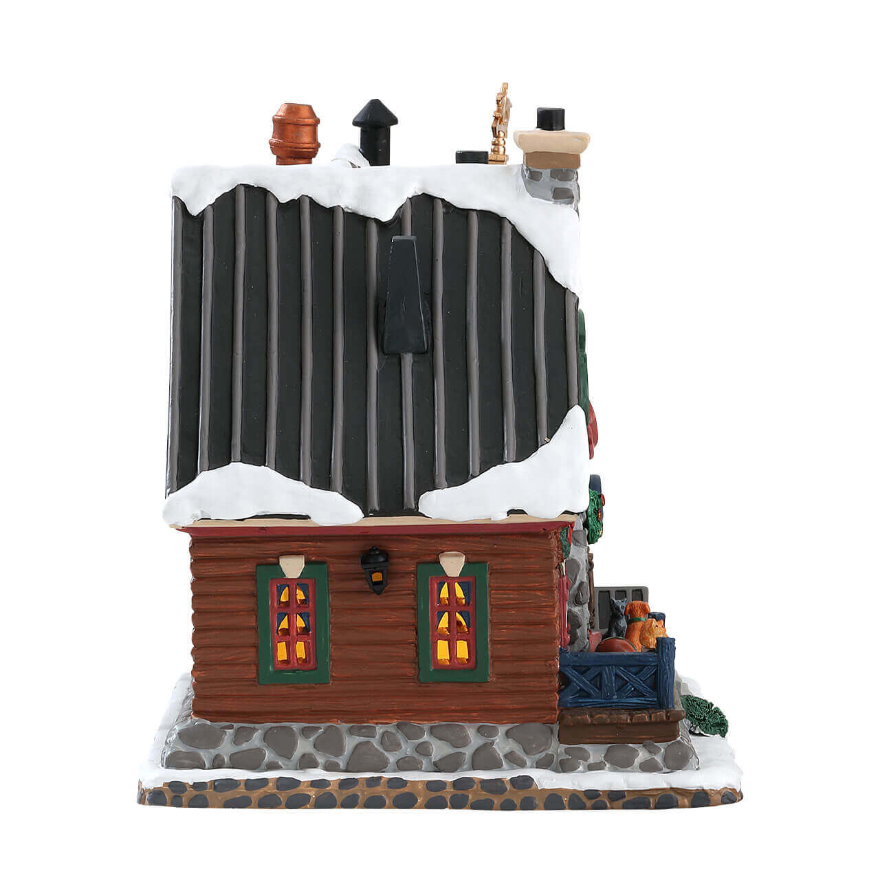 lemax-vail-village-alpine-lodge-pet-retreat-chalet-miniature-lumineux image 3