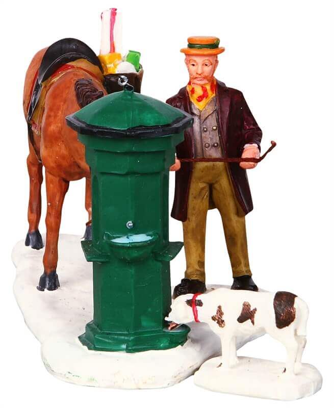 lemax-horse-trough-abreuvoir-miniature-pour-village-de-no-l image 2