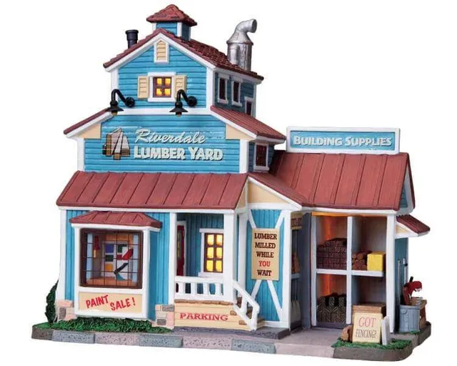 lemax-riverdale-lumber-yard-scierie-village-miniature image 1