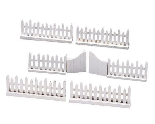 lemax-wooden-picket-fence-swing-door-barri-re-blanche-miniature-en-bois image 1