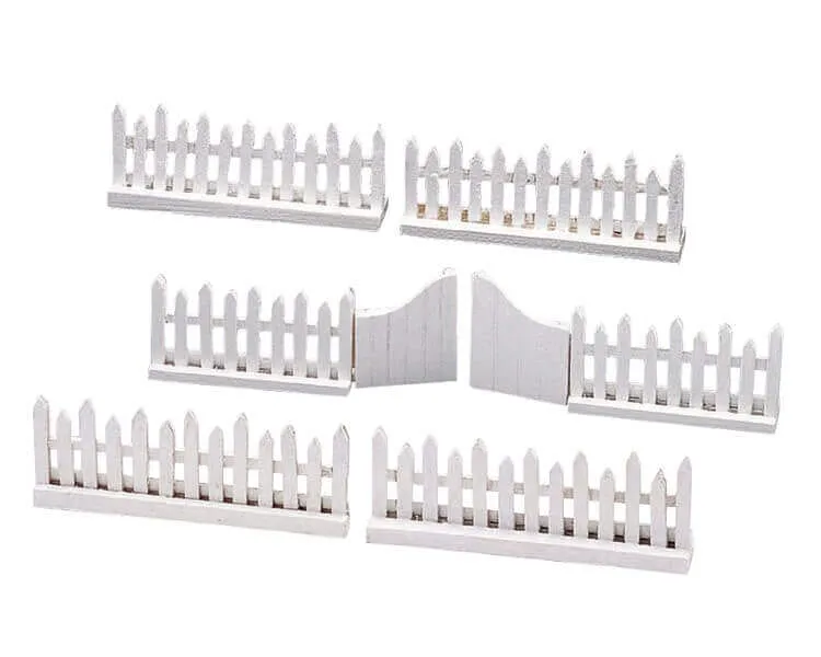 lemax-wooden-picket-fence-swing-door-barri-re-blanche-miniature-en-bois image 1