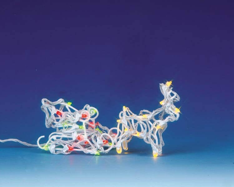 lemax-reindeer-sleigh-sculpture-lumineuse-renne-et-tra-neau image 1