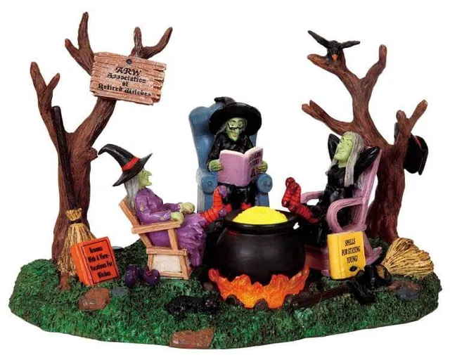 lemax-retired-witches-figurine-village-miniature-spooky-town image 1