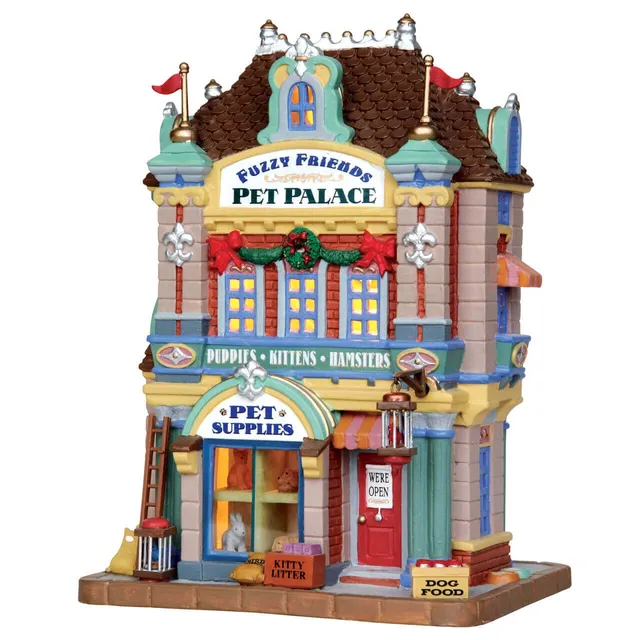 lemax-fuzzy-friends-pet-palace-animalerie-village-de-no-l image 1