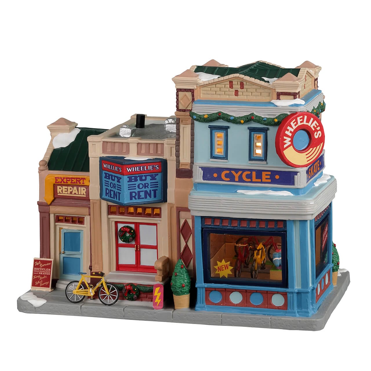 lemax-wheelie-s-cycle-and-skate-shop-magasin-miniature-caddington image 1