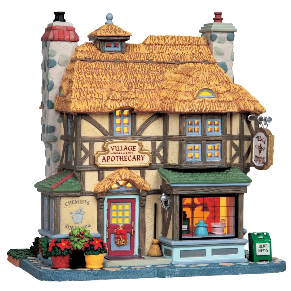 lemax-village-apothecary-apothicaire-miniature-lumineux image 1