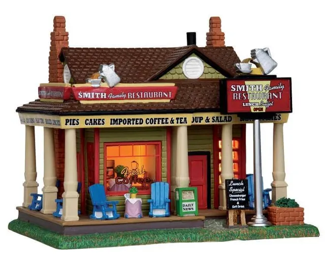 lemax-smith-family-restaurant-village-miniature-lumineux image 1