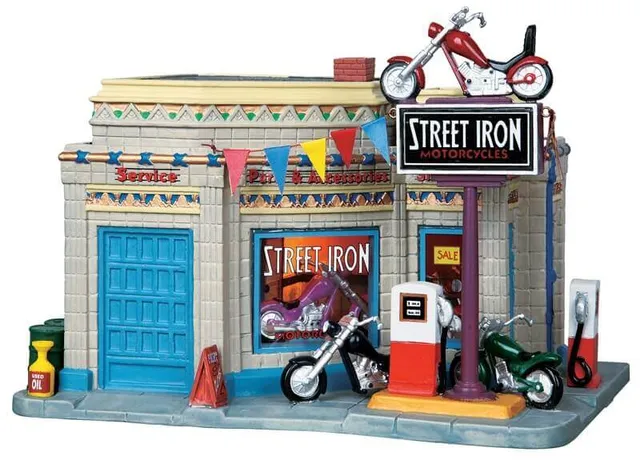 lemax-street-iron-motorcycles-motos-miniatures-village-de-no-l image 1