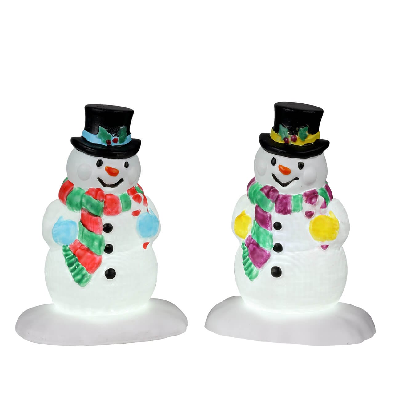 lemax-holly-hat-snowman-duo-bonhommes-de-neige-village-de-no-l image 1