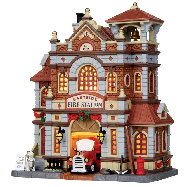 lemax-eastside-fire-station-caserne-de-pompiers-lumineuse-miniature image 1