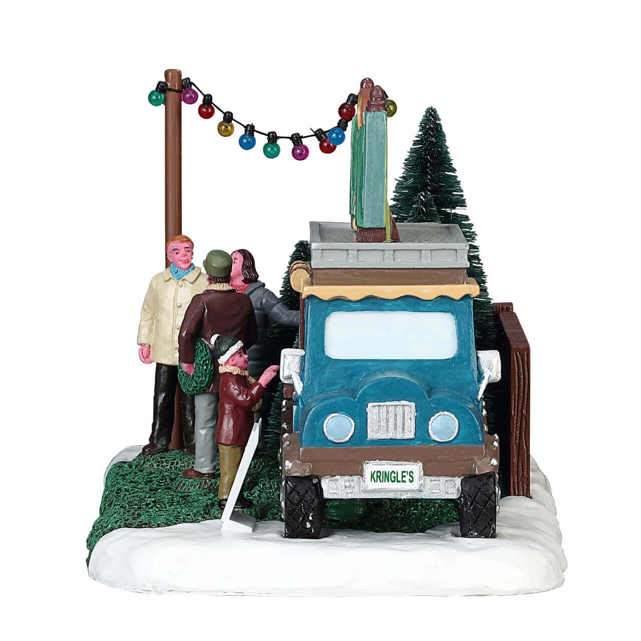 lemax-kringle-s-christmas-tree-lot-stand-de-sapins-de-no-l-miniature-lumineux image 2
