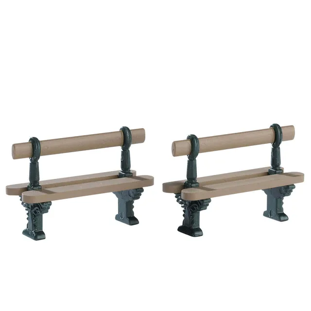lemax-double-seated-bench-lot-de-2-bancs-miniatures-village-de-no-l image 1