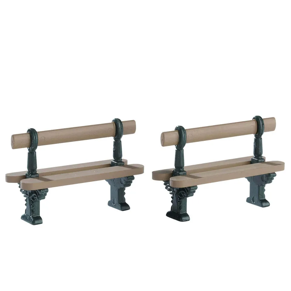 lemax-double-seated-bench-lot-de-2-bancs-miniatures-village-de-no-l image 1