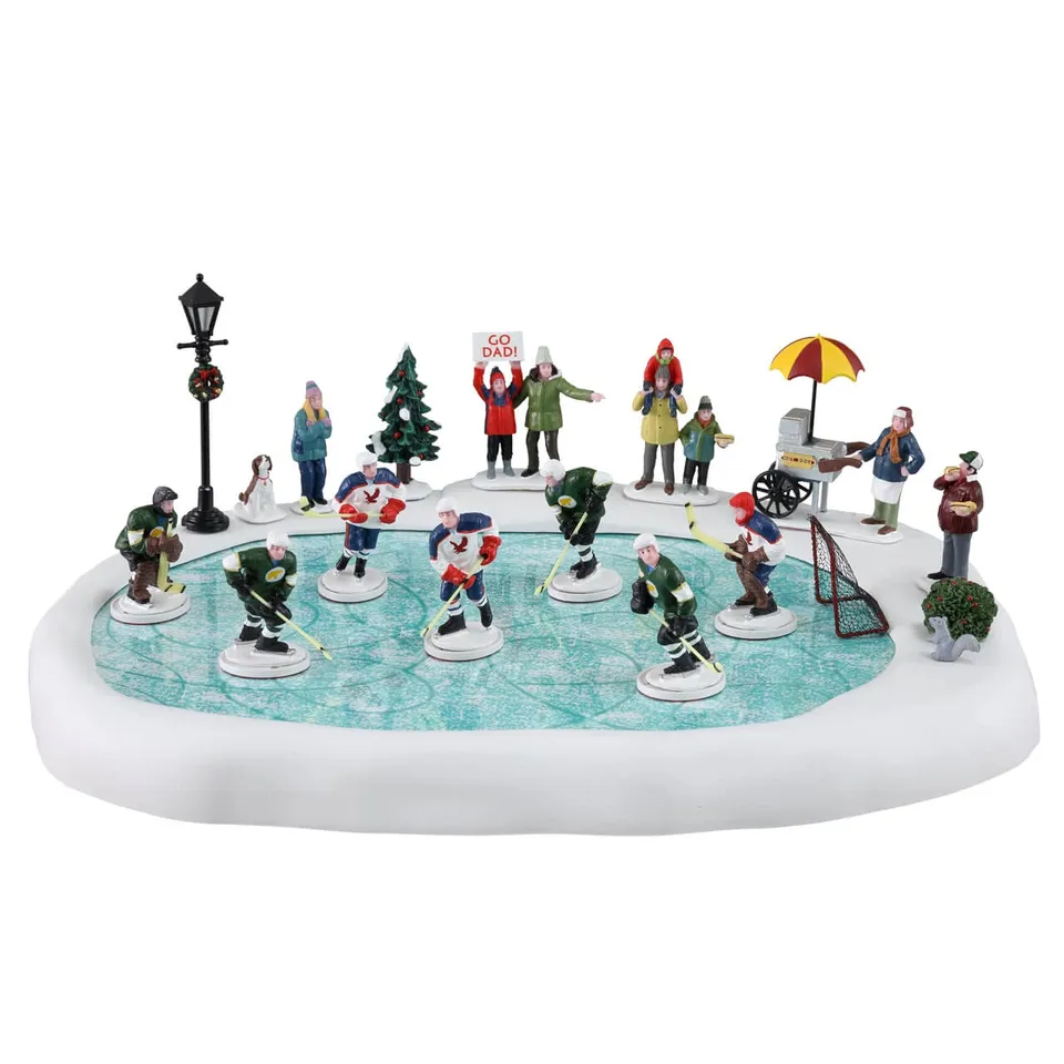 lemax-hockey-in-the-park-set-of-19-figurines-hockey-sur-glace image 1