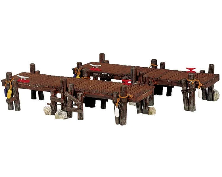lemax-wooden-piers-pontons-en-bois-miniatures-de-village image 1