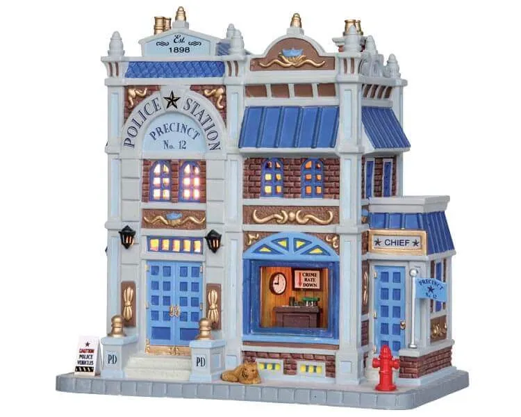 lemax-police-station-precinct-no-12-b-timent-miniature-lumineux image 1