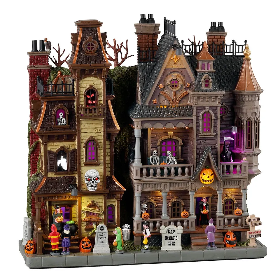 lemax-haunted-estates-lot-maisons-hant-es-spooky-town image 1