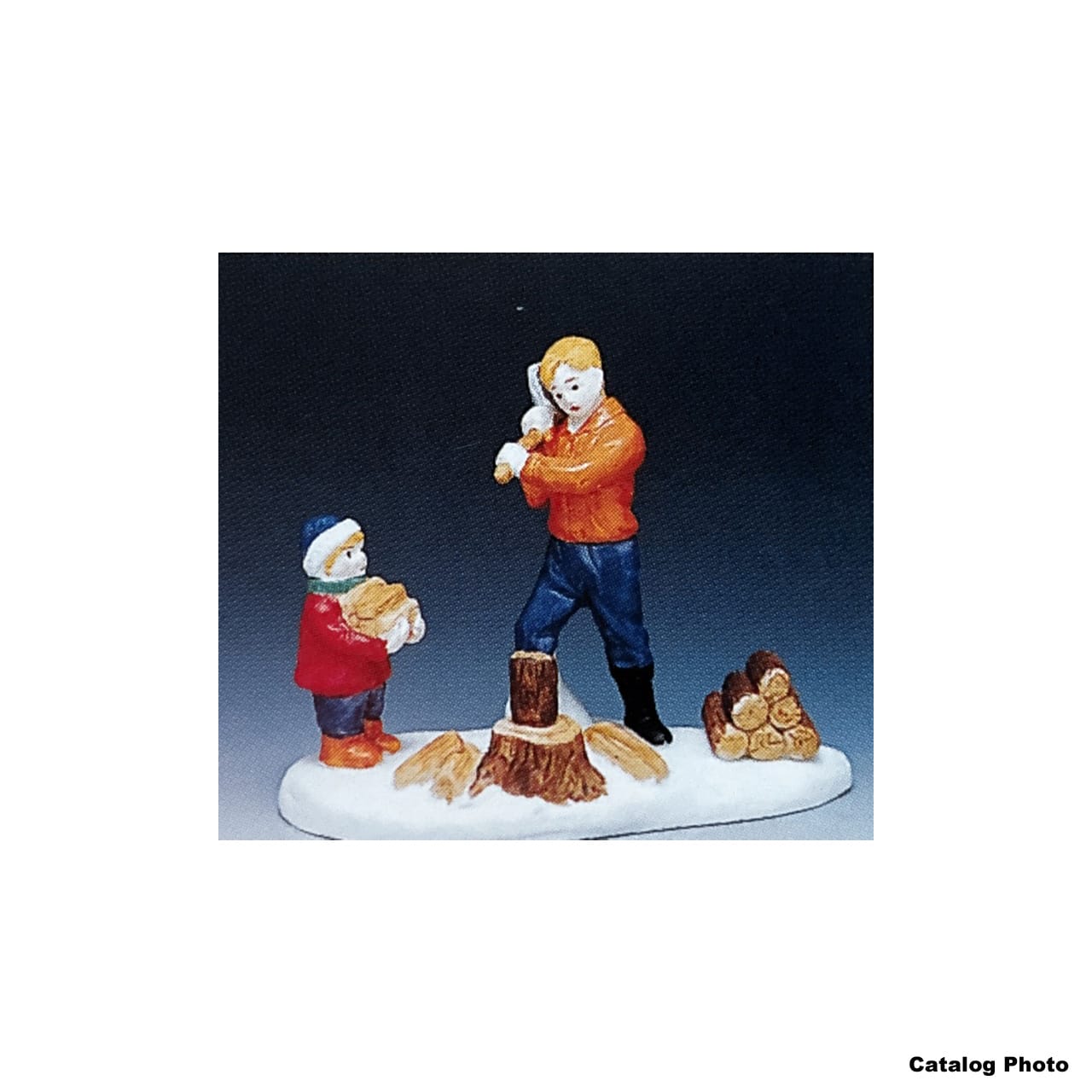 lemax-chopping-wood-figurine-b-cheron-miniature-de-no-l image 1